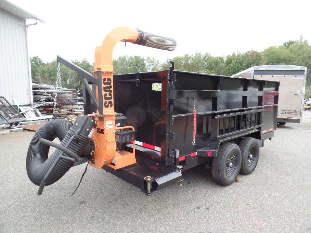 Leaf Vacuum Mount on Back of a Dump Trailer, Swing Around Mount. 270