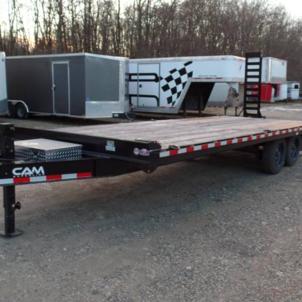 Used, like new condition, Deck Over Equipment Trailer, GVWR 17,600 lbs., Payload Rated 13,410 lbs. CAM Superline Brand,