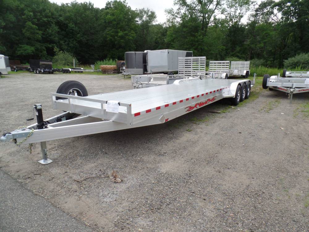 Two Car Aluminum Trailer, 34 ft. long deck, hold two cars or three sideXsides.